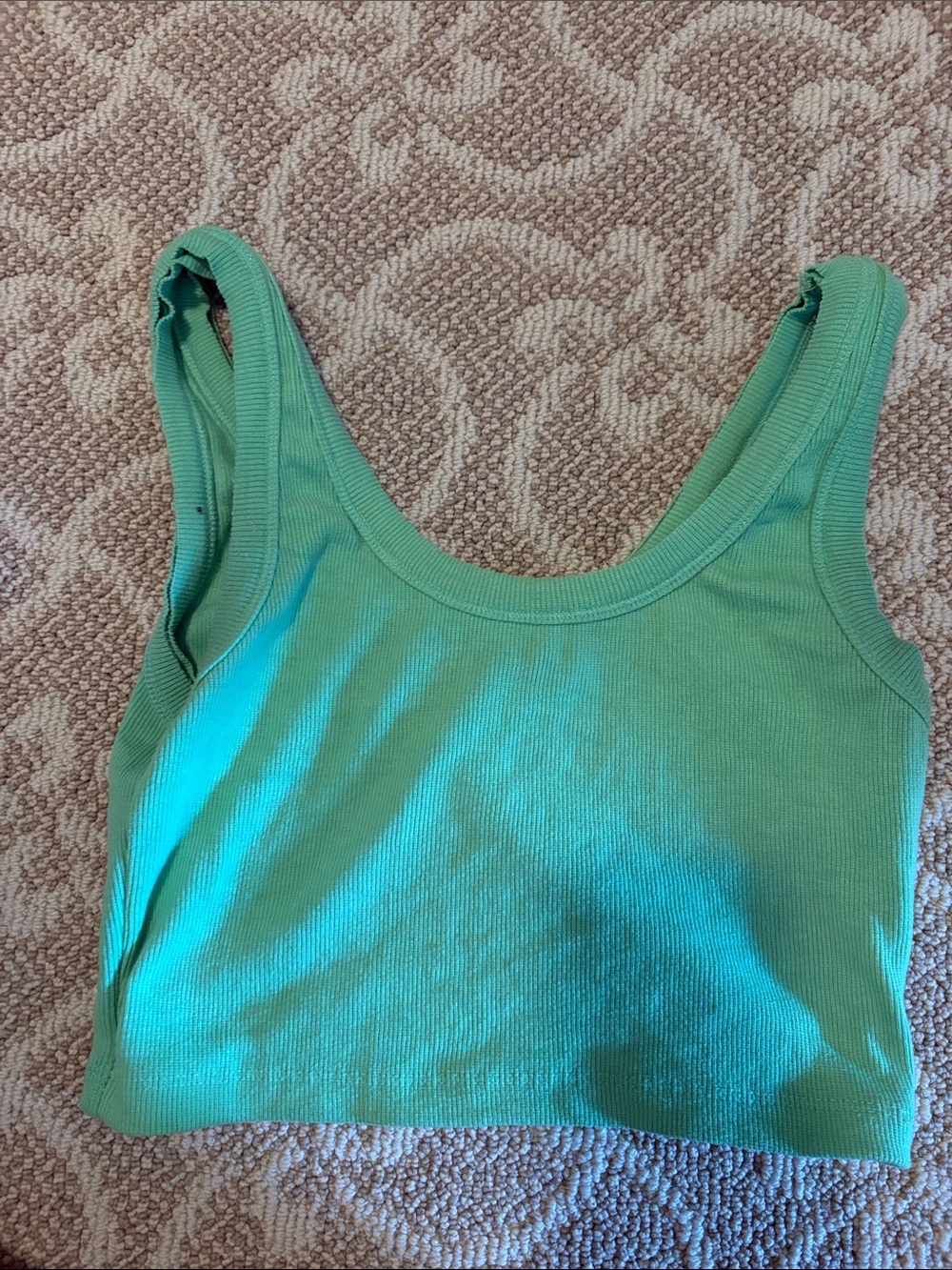 Signature Mint Green Ribbed Crop Tank